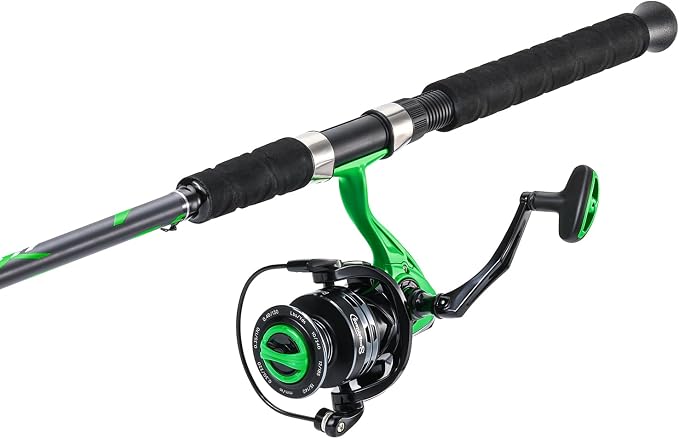 Sougayilang Progressive Glass Fishing Rods Combo with Spinning Reel Strong 100% Phenolic Glass Blanks 2Pcs Pole-7'0" with 4000 Size Reel