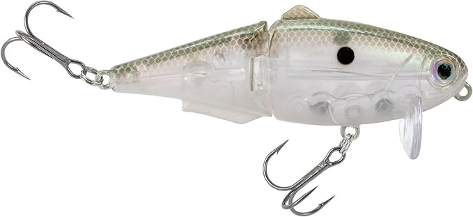 Strike King (HCWS2-568) Wake Shad Fishing Lure, Single Jointed Swimming Topwater Wakebait, 1-Ounce, Size 2 Treble Hooks, Green Gizzard Shad