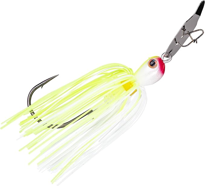 Strike King Thunder Cricket Fishing Lure, Vibrating Swim Jig, Silver Blade, 4/0 Jungle-Style Flipping Hook