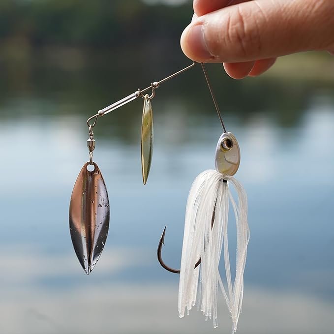 6th Sense – Divine Spinnerbait – Bass Fishing – Stainless Steel Spring Wire – Screw Lock Keeper – Hand-Tied Skirt