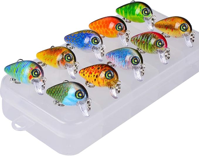 Mini Crankbait Fishing Lures Kits Swimbait Wobbler Hard Baits for Bass Trout Pike Freshwater and Saltwater 10pc-20pc/pack