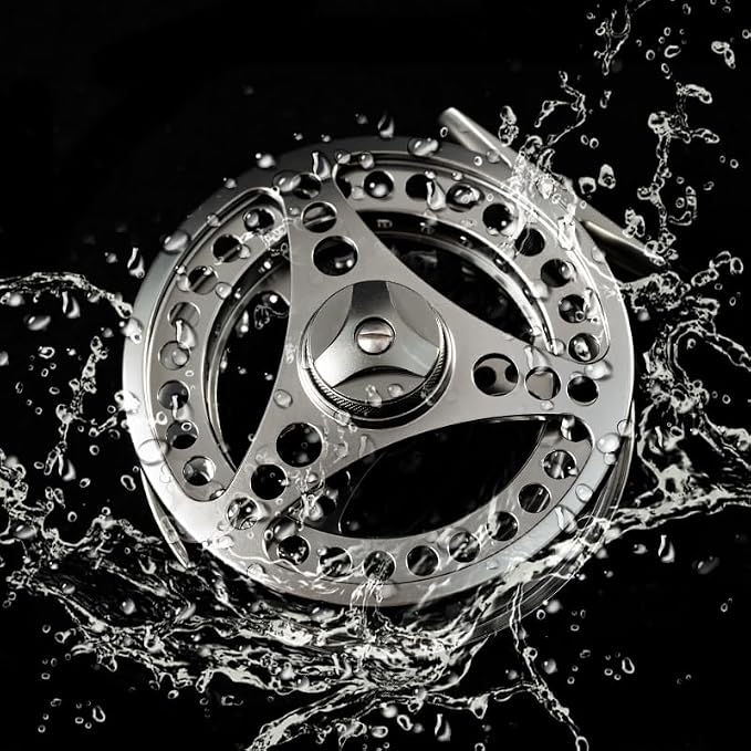 EX-ALC Fly Reel 3/4 5/6 7/8 9/10WT CNC Machined Large Arbor Aluminum Fly Fishing Reels Silver/Gunsmoke Fly Reels