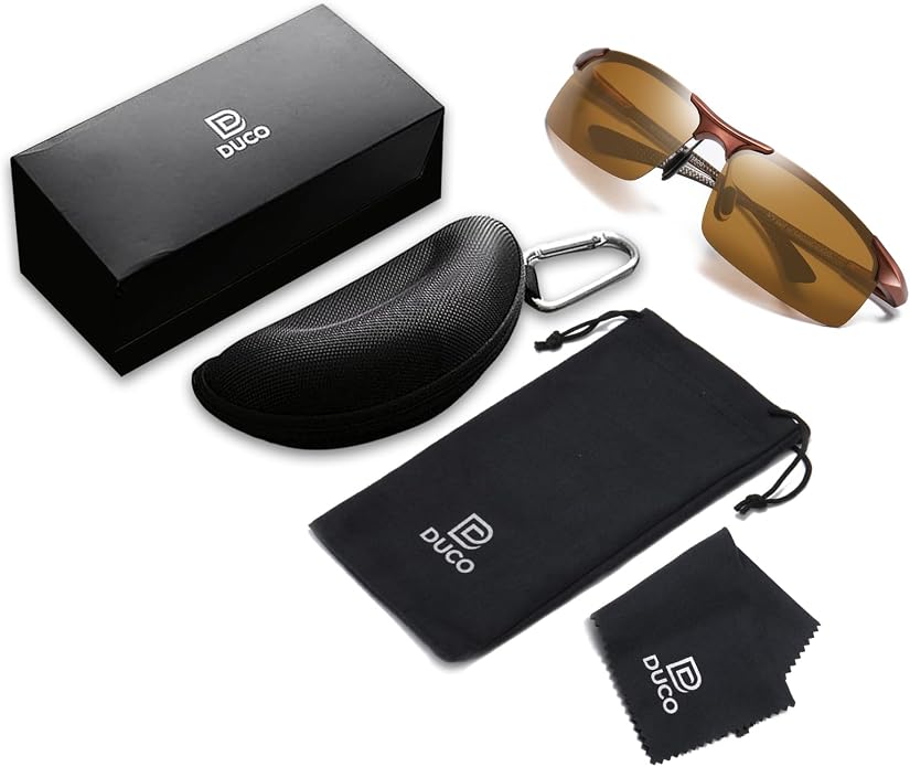 DUCO Polarized Sunglasses Mens Ultralight Carbon Fiber Sun Glasses for Men Driving Sports Fishing UV400 Protection DC8277
