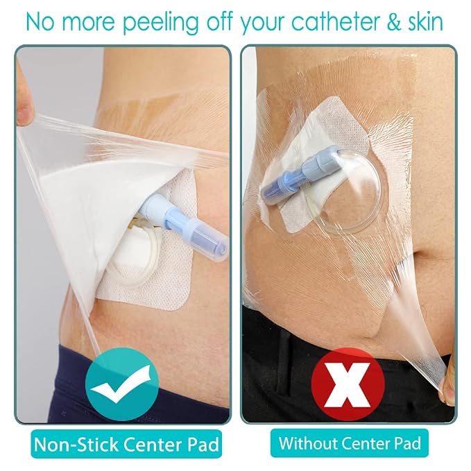 Waterproof Shower Protector Large Cover Shields for PICC Central Line Peritoneal Dialysis Chest Port Feeding Tube PD Catheter Accessories Bandages with Non-Stick Center Pad 12"x14"(Pack of 14)