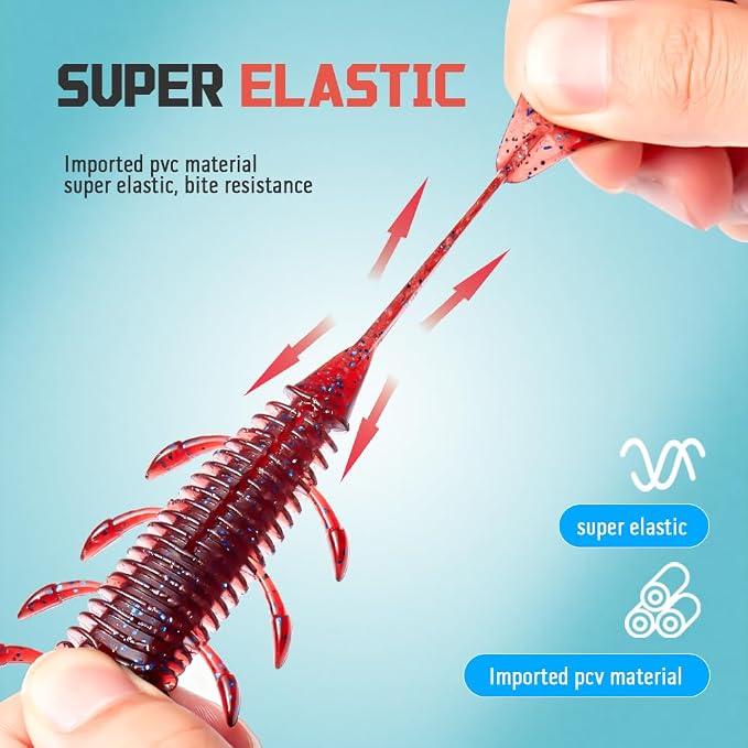SOLOKING Soft Plastic Fishing Lures - Second Generation Evolved Bait with Natural Shrimp Oil, Salt Injection Technology, Super Elastic Imported PCV Material - Laser Reflector & Submarine Modeling