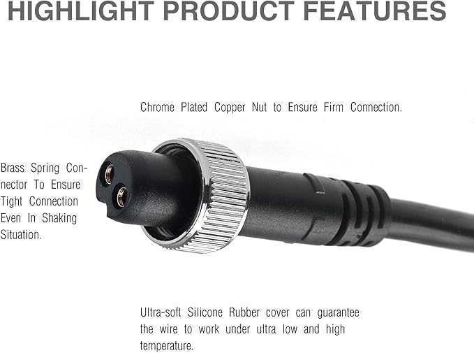 10Feet Electric Fishing Reel Power Cord Cable, Power Cable Connecting Battery to Reels Spool, Compatible with Daiwa Tanacom 1000 750 500, Seaborg 500MJ, Leobritz, Shimano, BeastMaster, ForceMaster