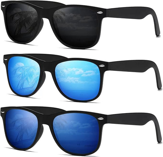 DEMIKOS Sunglasses Men Polarized Sunglasses for Mens Womens Retro Mirror Lens for Driving Fishing UV Protection