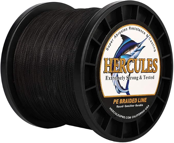 HERCULES Cost-Effective Super Strong 4 Strands Braided Fishing Line 6LB to 100LB Test for Salt-Water, 109/328 / 547/1094 Yards (100M / 300M / 500M / 1000M), Diam# 0.08MM - 0.55MM, Hi-Grade
