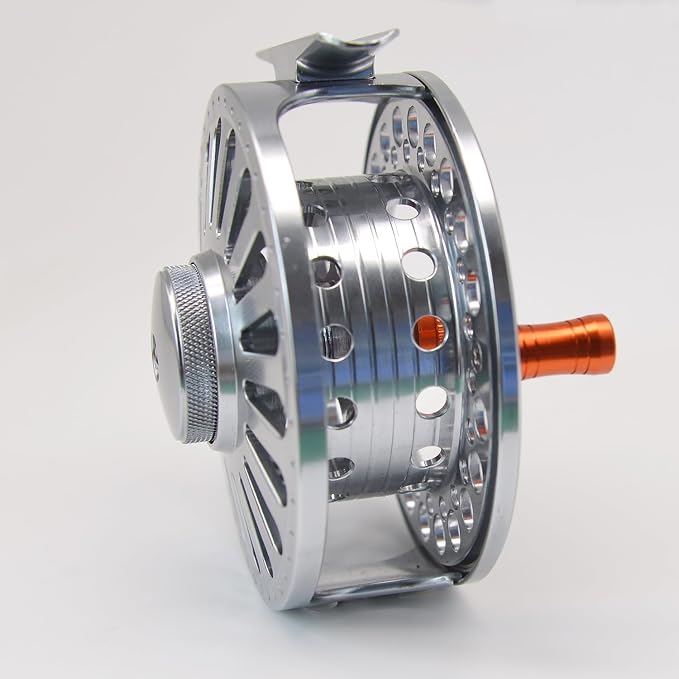 Alichino Fly Fishing Reel, CNC Machined Aluminum Alloy Large Arbor Fly Reel with Carbon Disk Drag