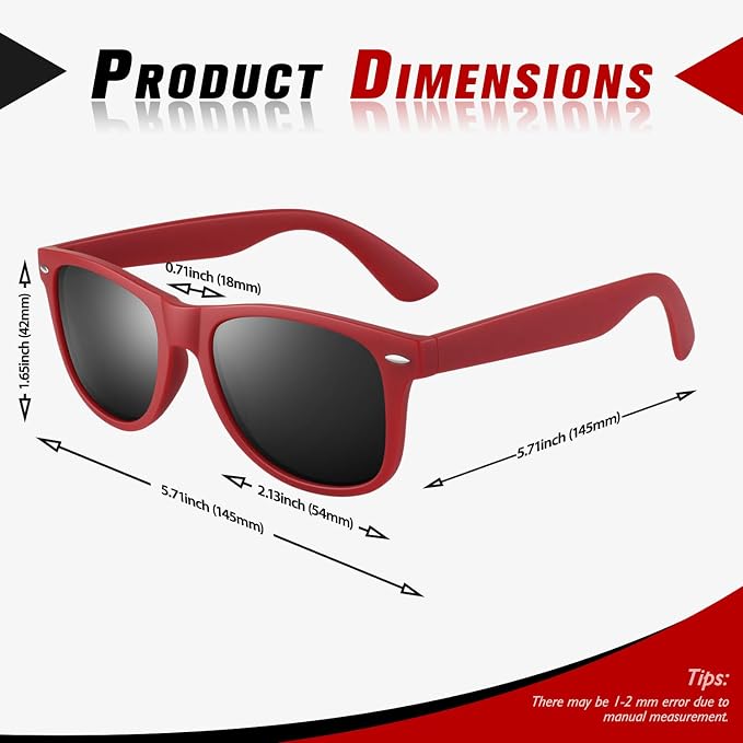 Sunier Polarized Sunglasses for Men and Women, Retro Square Matte Finish UV400 Protection Shades for Driving, Fishing