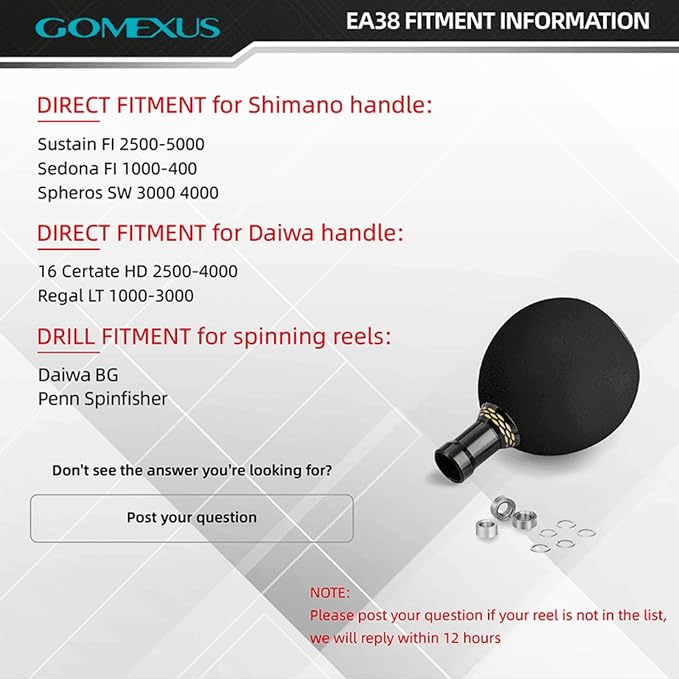 GOMEXUS Power Knob Compatible for Shimano Daiwa Spinning Reel Fishing Reel Handle Knob