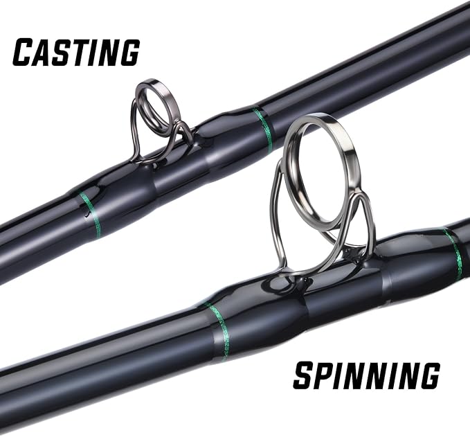 Sougayilang Spinning & Casting Catfish Rod,2 piece Medium Heavy Portable Travel Catfish Fishing Rod (7'/7'6"/8')