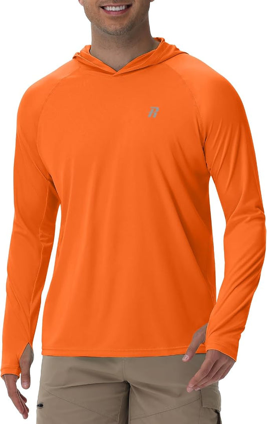 Runhit UPF 50+ Fishing Shirts for Men Long Sleeve Sun Protection Hoodie Lightweight Outdoor Workout Hiking Running Rash Guard