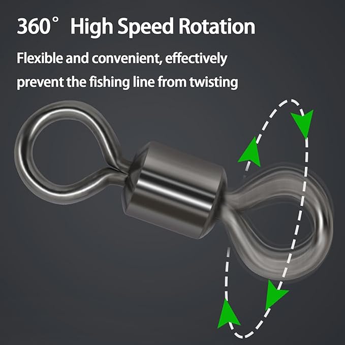 EUPHENG Micro Fishing Connector Tackles, Lightweight High Strength Fly Swivels Snaps to Reduce Line Twist for Fly Fishing Flies Tippet Leaders