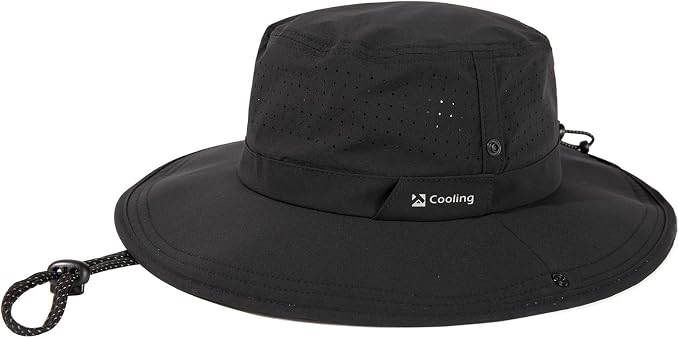 TOP-EX UVCoolix™ Cooling Sun Hat for Men Women, UPF 50+ Wide Brim Safari Hat, 360° Breathable Boonie Hats for Hiking, XL/XXL