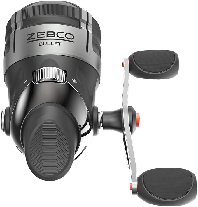 Zebco Bullet Spincast Fishing Reel, Durable All-Metal Construction, Solid-Brass Pinion Gear, Pre-Spooled with 10-Pound Zebco Fishing Line, Black