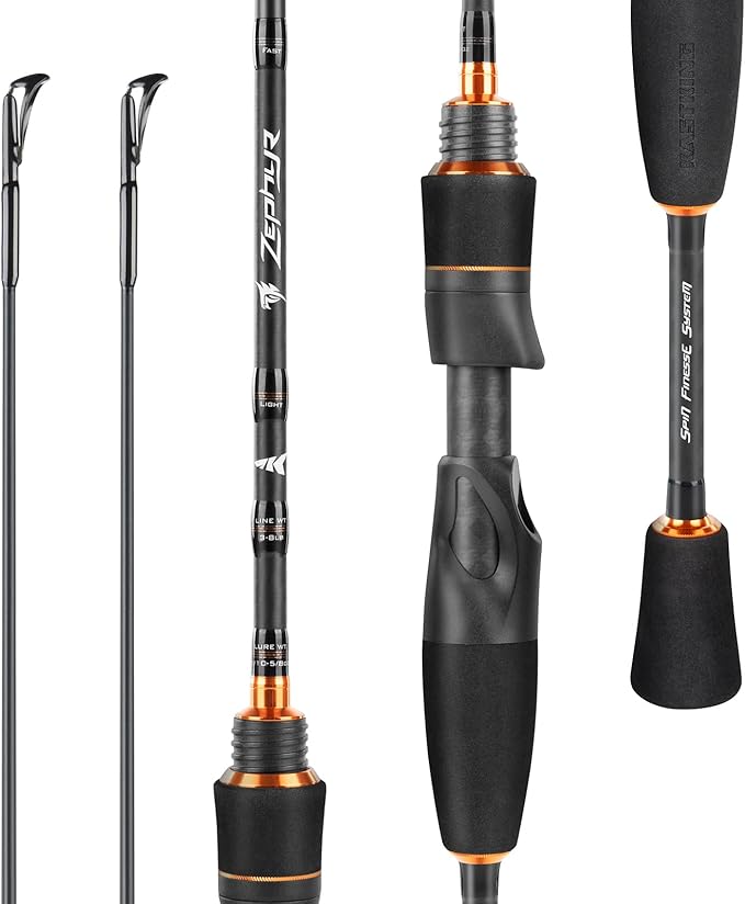 KastKing Zephyr Finesse Fishing Rods – BFS Baitcasting & Spinning Rods, IM6 Graphite, Extra Twin-Tip, 2pc & 3pc Travel Design, Ultra-Light Lure Casting, Stainless Steel Guides with Zirconium Rings