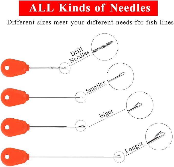 Carp Fishing Baiting Rigs Tool Kit Set, Luroad 6 in 1 Carp Fishing Tackle Kit, Including Hook Needle, Driller, Knot Puller, and Fishing Braid Line Scissors for Lures Bait Driller