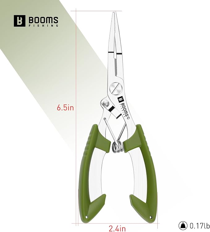 Booms Fishing H01 Small Fishing Pliers Scissors Braid Cutters Stainless Steel Fishing Tools Split Ring Pliers Hook Remover