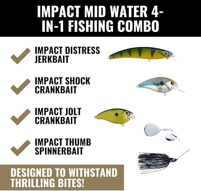LUNKERHUNT Deep Diving Crankbaits – 4-Pack | Premium Hard Bait Fishing Lures for Bass, Walleye & Saltwater | Ideal for Deep Water Action