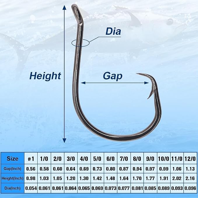 XFISHMAN Circle-Hooks-Fishing-Equipment-Octopus-Hooks-Saltwater-50 Pack #1 –12/0