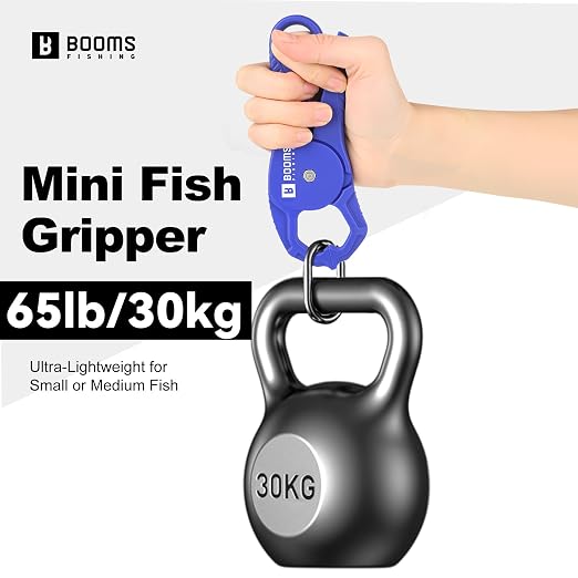 Booms Fishing Scale with Fish Gripper: Digital Fish Scale and Lip Gripper Combo - Fish Weigher with 65lbs/30kg Capacity, USB Charging, LCD Display, Memory Storage - Fishing Tools for Men, XW50