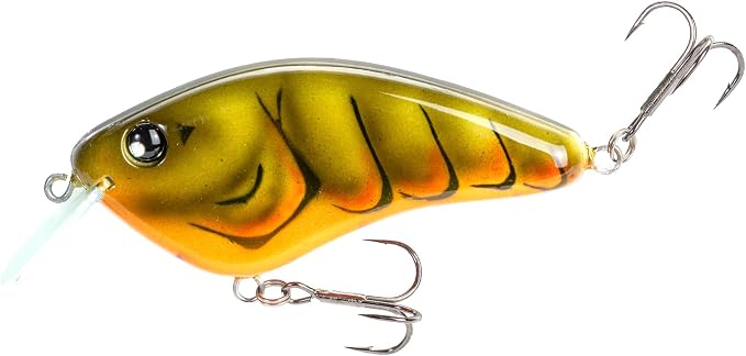 Strike King Hardliner Fishing Lure, Flat Sided Crankbait, Circuit Board Lip, Extra Tight Wobble, Size 4 Treble Hooks