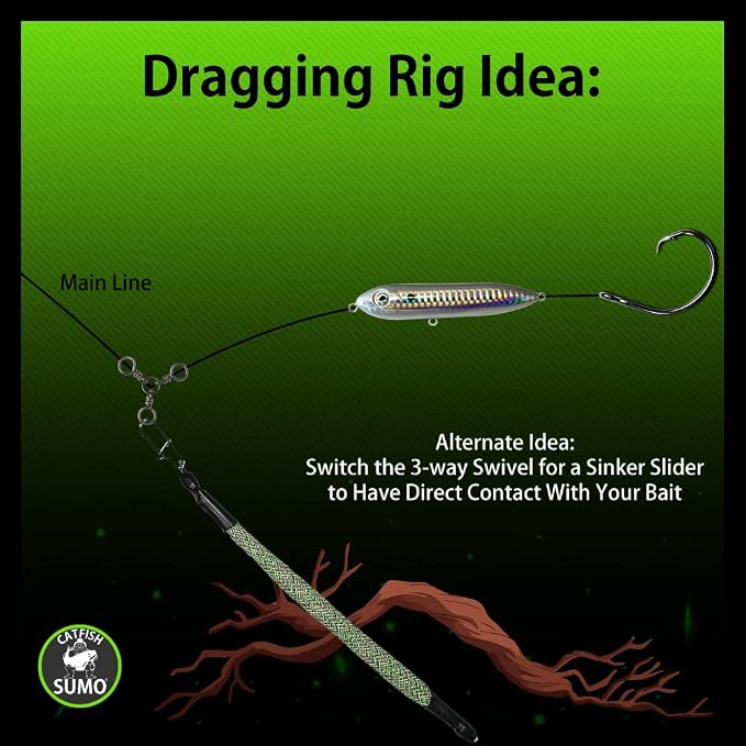 Rattle Snake Dragging Weights, Snagless Sinkers for Dragging, Trolling, and Drifting. Rattles to Attract Catfish