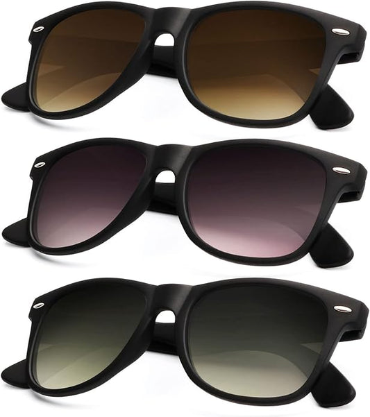 KALIYADI Polarized Sunglasses for Men and Women Matte Finish Sun glasses Color Mirror Lens UV Blocking (3 Pack)