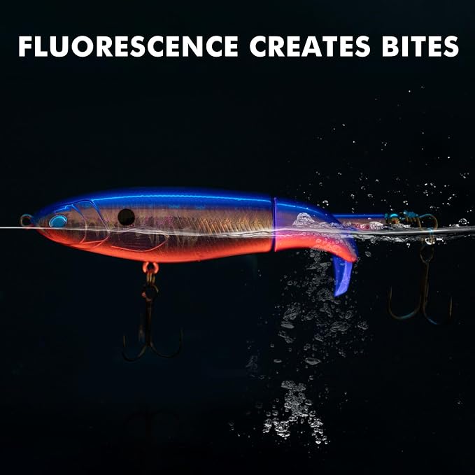 TRUSCEND Popobait Easy Catch Fishing Lures with BKK Hooks, Instant Startup, Longer Cast, Balanced Spray/Sound/Swim, Plopper Topwater Lures for Bass, Trout, Pike, Walleye, Freshwater Saltwater Fishing