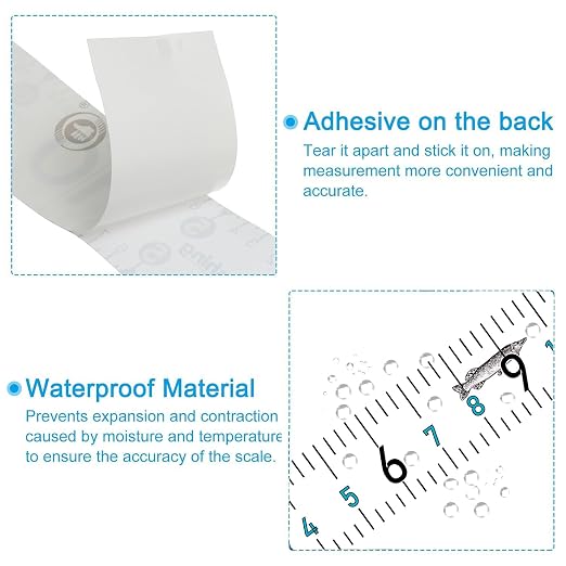Fishing Ruler for Boat Self-Adhesive Fish Measuring Decals (3 Pack) 51" Waterproof Self Adhesive Measuring Ruler Tape (Transparent)