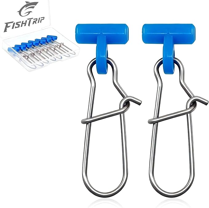 FishTrip Sinker Slides for Fishing Rigs - 25/50/100pcs Duo Lock Snaps for Fishing Line Heavy Duty Weights Sinkers Saltwater Connector Accessories