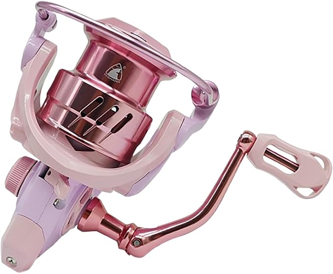 Pink Macaron Fishing Reel, Metal Waterproof Lightweight Fishing Reel - HPCR Rolling Bearings for Smooth Operation
