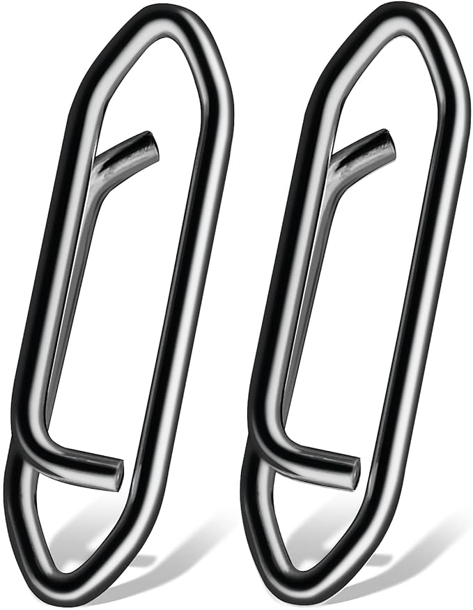 AMYSPORTS High Strength Fishing Snap Saltwater Stainless Connector Snaps Swivels Tackle Steel Power Fishing Clip Lure Quick Change Black Nickel