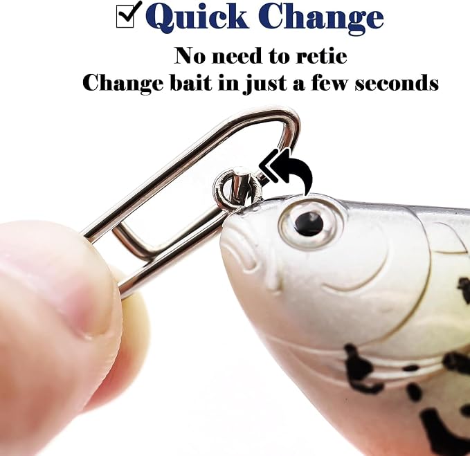 50Pcs High Strength Fishing Swivels | Ball Bearing Snap Swivels with Stainless Steel| Saltwater/Freshwater Quick-Change Snap Swivels for Catfishing Tackle,Lures