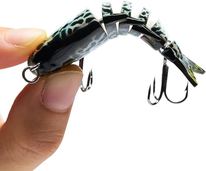Bassdash SwimPanfish 0.34oz Hard Swimbaits Multi Jointed Topwater Trout Bass Fishing Crank Lure for Freshwater and Saltwater