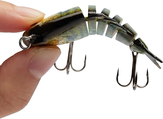 Bassdash SwimPanfish 0.34oz Hard Swimbaits Multi Jointed Topwater Trout Bass Fishing Crank Lure for Freshwater and Saltwater