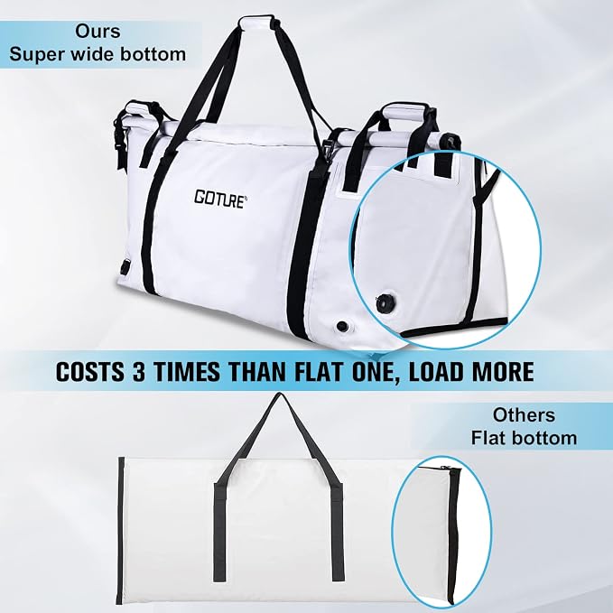 Goture Insulated Fish Cooler Bag,Travel Insulated Cooler Bag,Monster Leakproof Fish Kill Bag, Portable Small/Medium/Large Cooler Bag for Outdoor Travel Camp Beach Picnic with Drain Plug