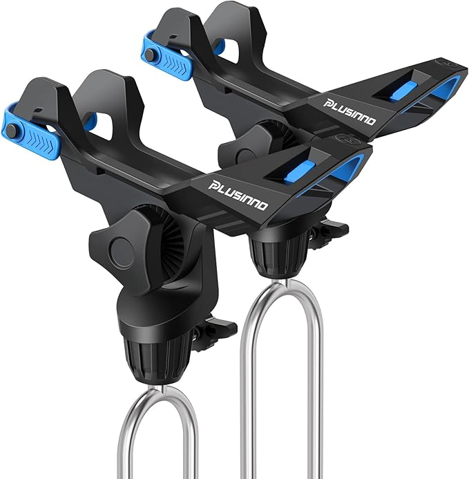 PLUSINNO 1/2/4 Pack Fishing Rod Holder for Ground, Upgraded Rod Holders for Bank Fishing, 360 Degree Adjustable Fishing Rod Holder Equipment, Fishing Gear, Fishing Gifts for Men.