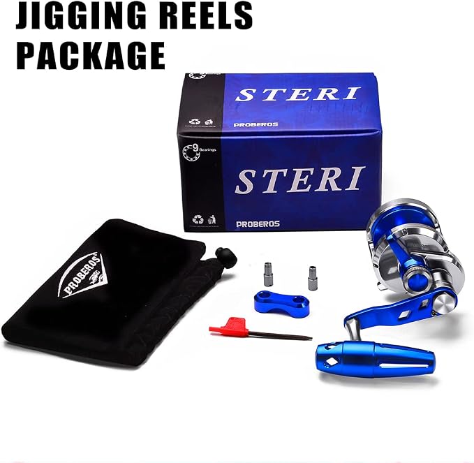 PROBEROS Conventional Reel Fishing Reels - Trolling Reel Lever Drag deep Sea Ocean Big Offshore Jigging Reels