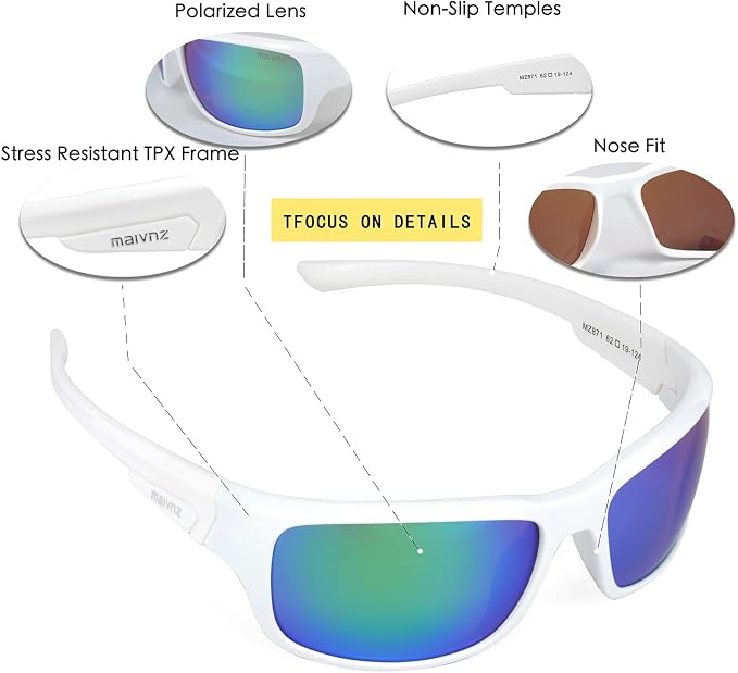 maivnz Floating Polarized Fishing Sunglasses for Men Women, Unsinkable UV400 Sports Glasses for Kayaking, Boating & Surfing