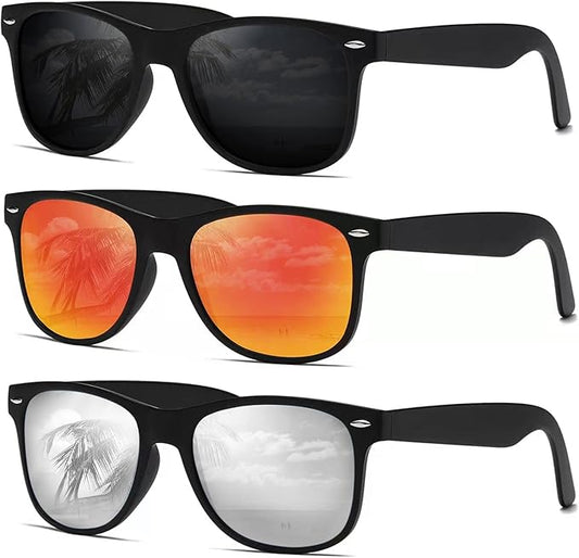 DEMIKOS Sunglasses Men Polarized Sunglasses for Mens Womens Retro Mirror Lens for Driving Fishing UV Protection