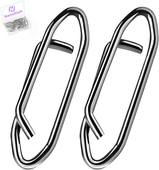 Power Fishing Clip - Fishing Speed Clips 50Pcs Stainless Steel Quick Change Connector,Link Split Rings Snaps for Lures Saltwater Size S# M# L#