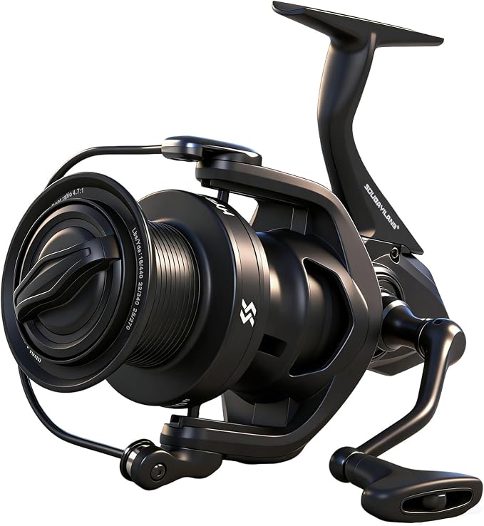 Sougayilang Big Pit Catfish Reel – 44LB Drag, 4.7:1, 6+1 Bearings, 30mm Long Stroke Spool, Large Line Capacity, Graphite Body – Heavy Duty Catfish & Carp Reel