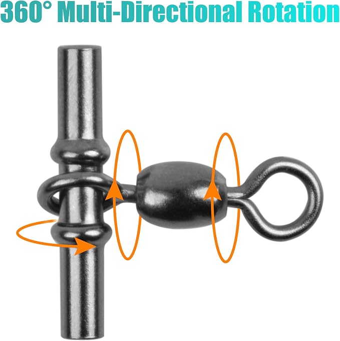 Sleeve Swivels Fishing Cross Line Swivels 3 Way Swivels Fishing Three Way Crimp Swivel Heavy Duty Brass Triple Swivels Saltwater Fishing Tackle