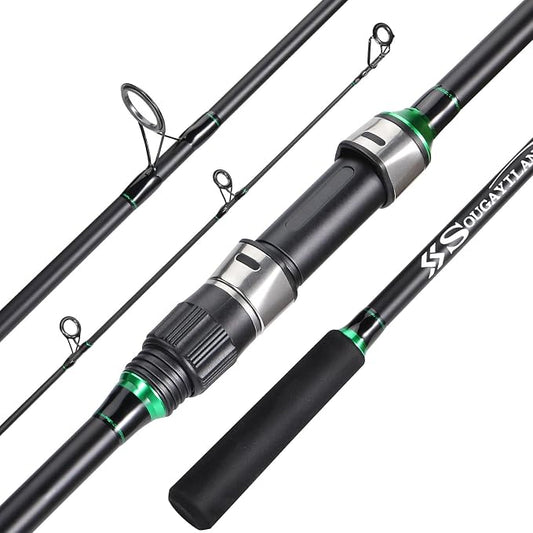 Sougayilang Surf Fishing Rod IM8 Carbon 3 Piece Travel Spinning Rod (9'/10'/11'/12')