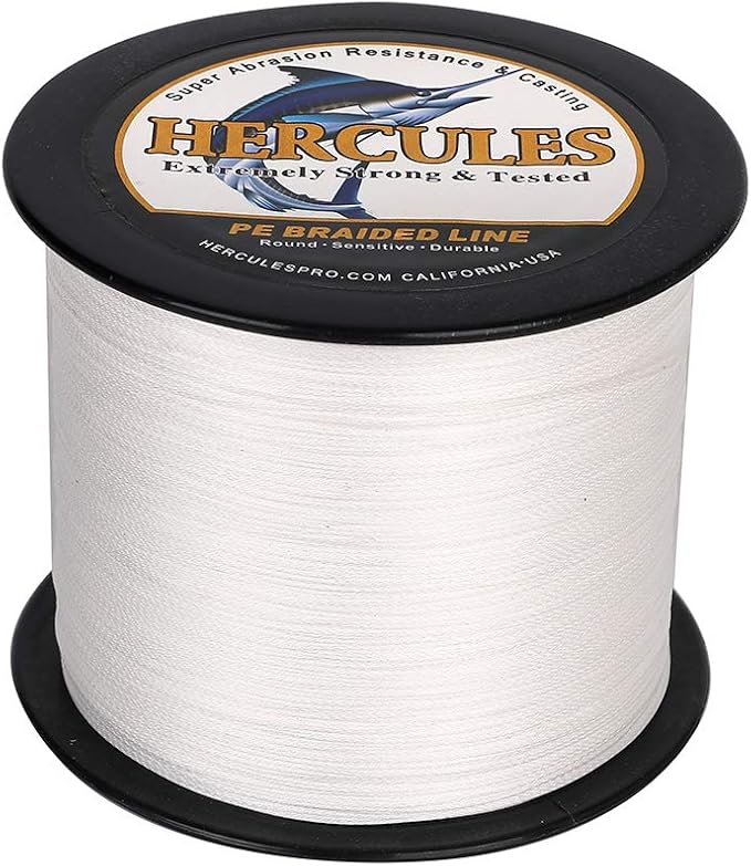 HERCULES Cost-Effective Super Strong 4 Strands Braided Fishing Line 6LB to 100LB Test for Salt-Water, 109/328 / 547/1094 Yards (100M / 300M / 500M / 1000M), Diam# 0.08MM - 0.55MM, Hi-Grade