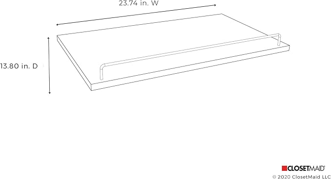 ClosetMaid SuiteSymphony Wood Shoe Shelves Set, Add On Accessory, Angled, Shoe Fence, for 25 in. Units, Pure White/Satin Nickel