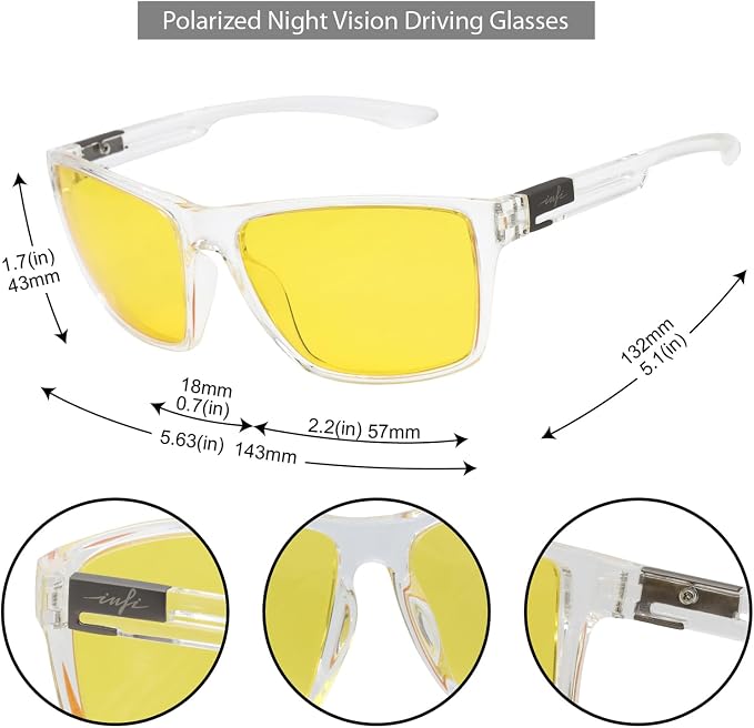INFI Fishing Polarized Sunglasses for Men Driving Running Golf Sports Glasses Square UV Protection Designer Style Unisex