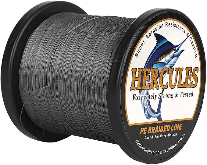 HERCULES Cost-Effective Super Strong 4 Strands Braided Fishing Line 6LB to 100LB Test for Salt-Water, 109/328 / 547/1094 Yards (100M / 300M / 500M / 1000M), Diam# 0.08MM - 0.55MM, Hi-Grade